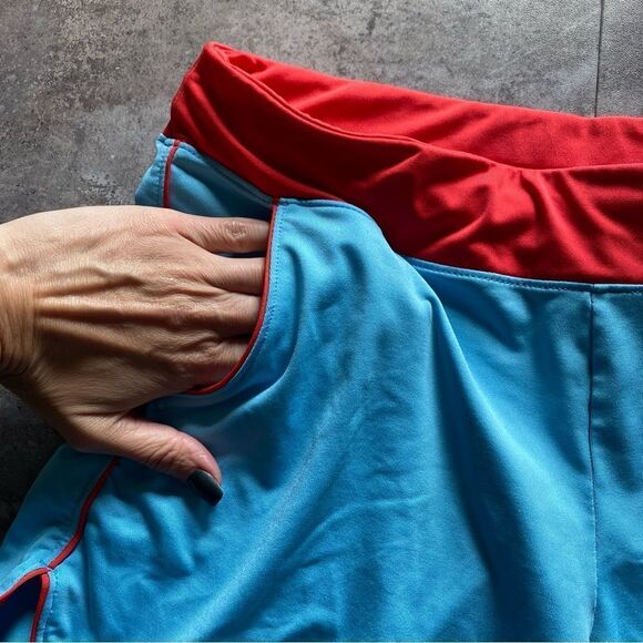 NIKE Shorts Activewear Light Blue Red Orange Retro XL Gym - Picture 5 of 13